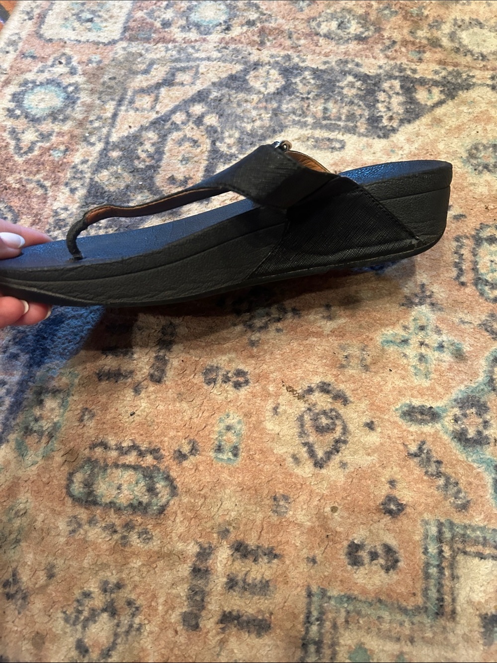 Fitflop Black Thong Sandal with Buckle Detail - Picture 6 of 11